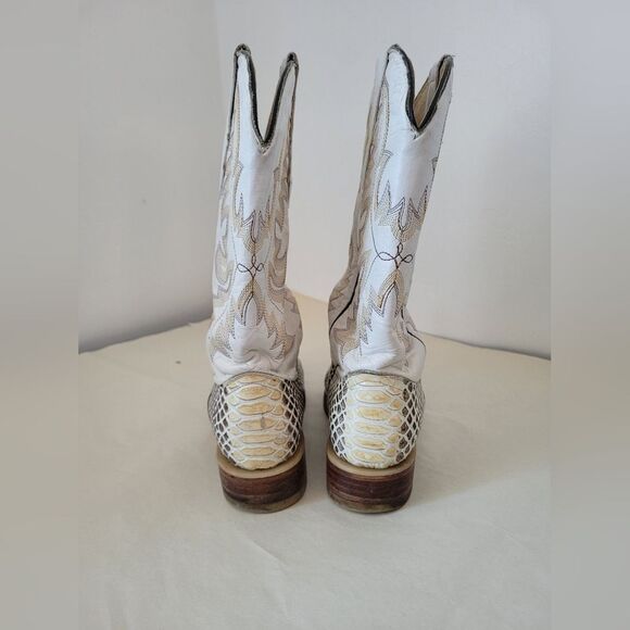 White Python Reptile Leather Boots Mexican Vaquero Cowboy Western Mex 26 US 7 - Picture 5 of 10